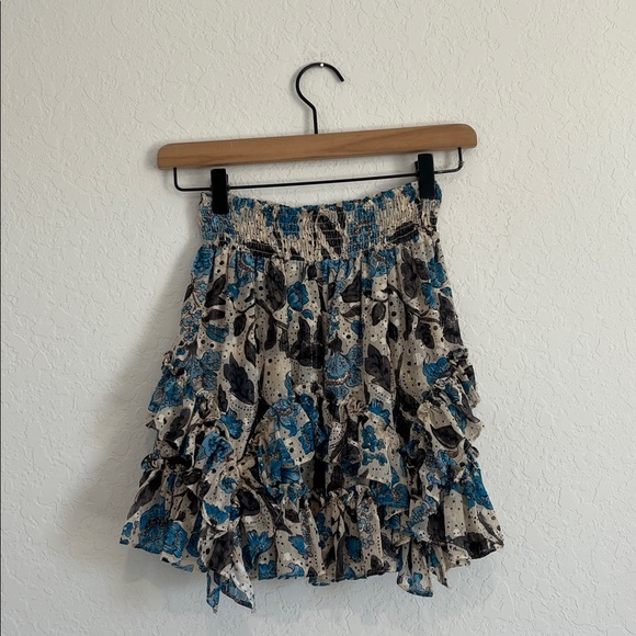 Misa Blue Floral Mini Skirt - Picture 7 of 8